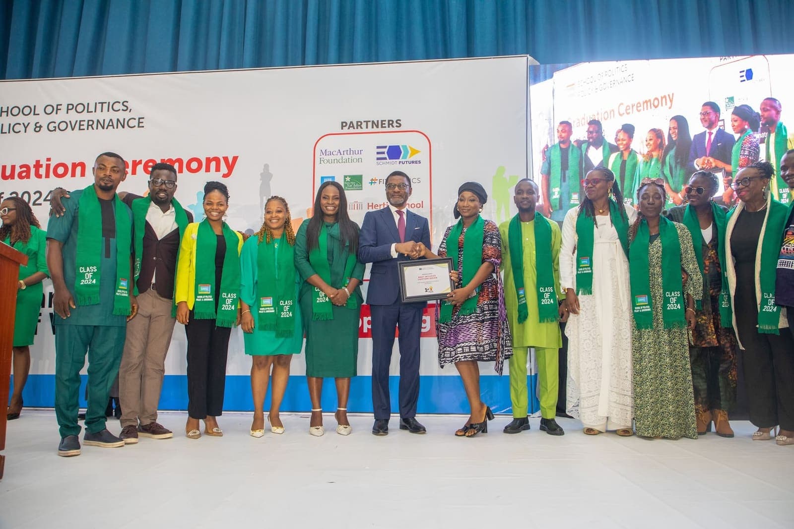 Graduates on stage