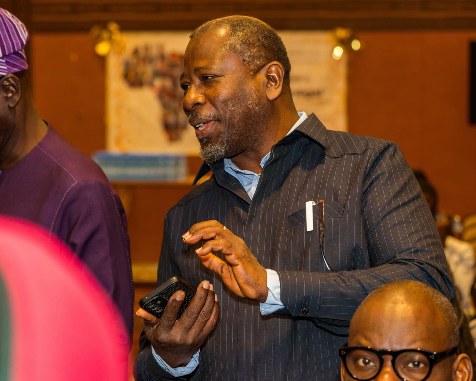 A guest addresses the ceremony